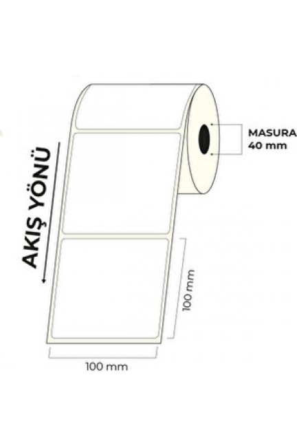 Eco Termal Hotmelt Barkod Etiketi 100 mm x 100 mm 2 Rulo (1.000 Adet)