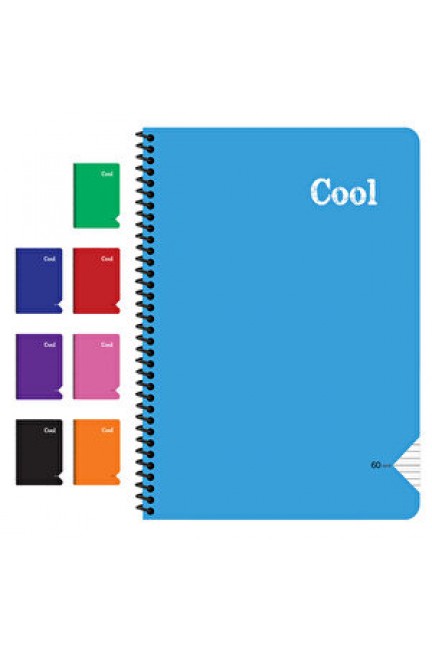 Keskin Color Cool Spiralli PP kapak A4 Çizgili Defter 120 Yaprak