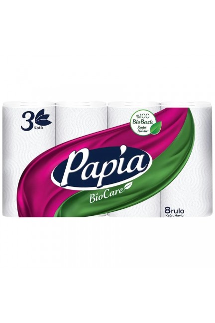 Papia Biocare Kağıt Havlu 3 Katlı 8'li