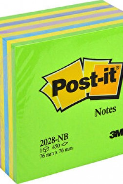 Post-it 2028 NB Yapışkanlı Not Kağıdı 76 mm x 76 mm Gökkuşağı Rengi Tonları 450 Yaprak