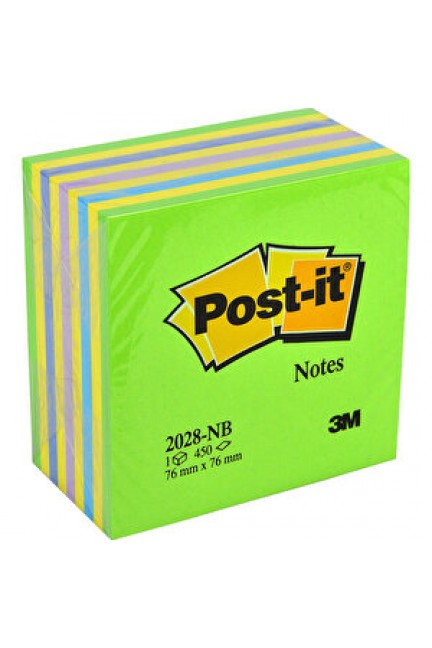 Post-it 2028 NB Yapışkanlı Not Kağıdı 76 mm x 76 mm Gökkuşağı Rengi Tonları 450 Yaprak