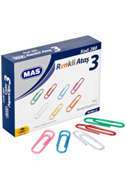 Mas 280 Oval Ataş 28 mm Pvc Kaplı 50'li Paket