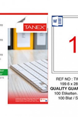 Tanex Tw-2001 Beyaz Etiket 199.6 mm x 289.1 mm